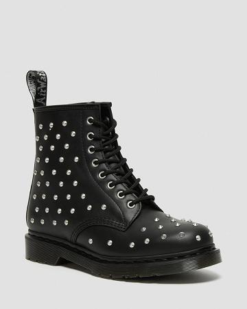 Botas con Cordones Dr Martens 1460 Stud Wanama Cuero Hombre Negros | MX 273MQZ